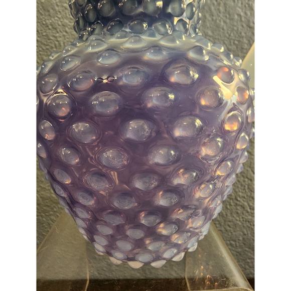 Vtg 7 3/4 Czech Hobnail Cased Amethyst Purple Opalescent Pitcher - Picture 3 of 6